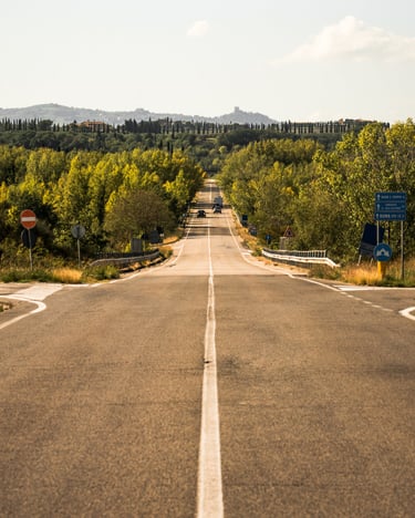Middle of the road going to which direction