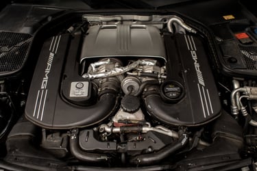 Mercedes AMG V8 engine bay pictured