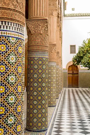 Moroccan geometric patterns, colours and mosaics 