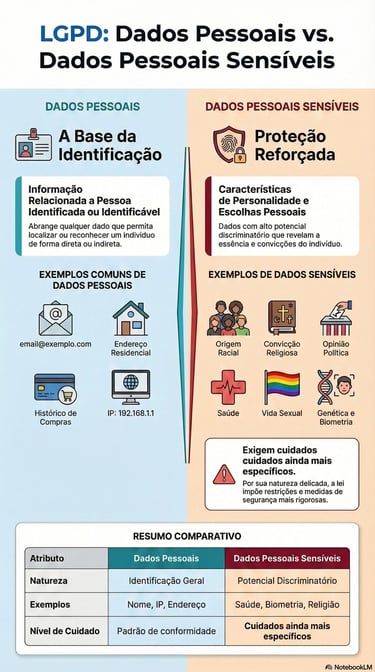 LGPS - Diferença de dados sensíveis e pessoais 