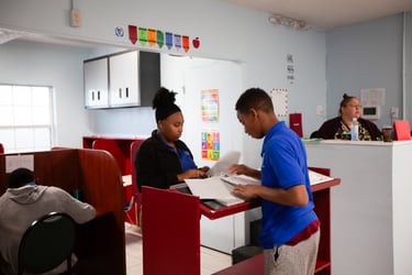 Student checking work