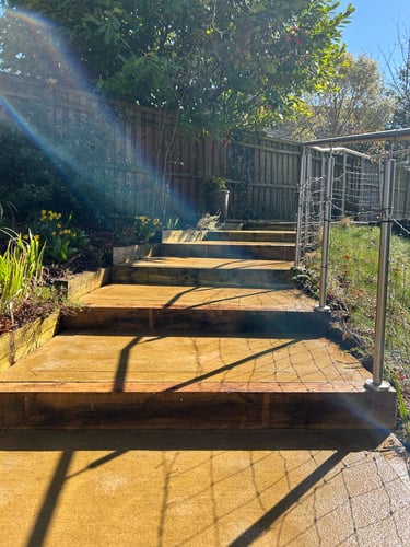 pressure washed steps