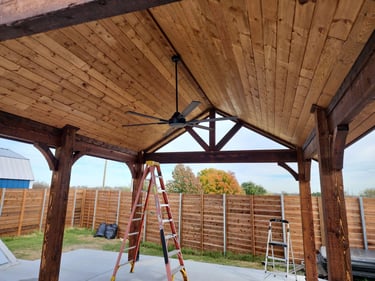 Sloped Ceiling Installing Fan
