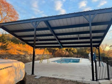 Metal Patio with Pool 2