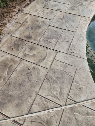 Textured Stamped Concrete Nearby Pool