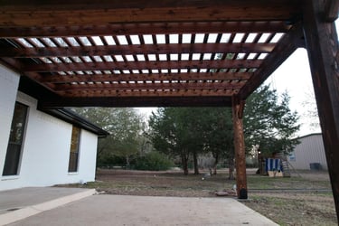 Modern Dark Wood Pergola