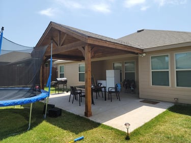 Patio with Trampoline and Chairs
