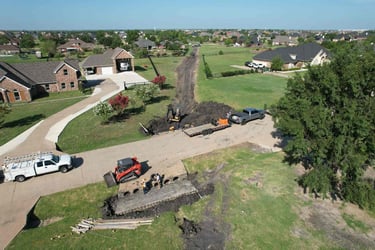 Residential culvert installation.