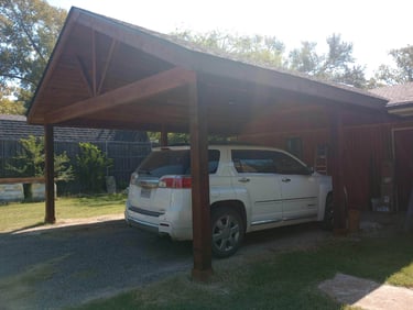 Cedar Carport with Big Beam