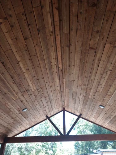 Sloped Cedar Ceiling with Canless Light