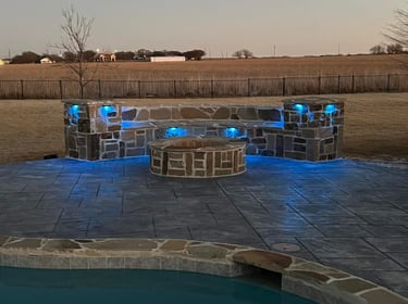 Cool Blue Light Outdoor Space