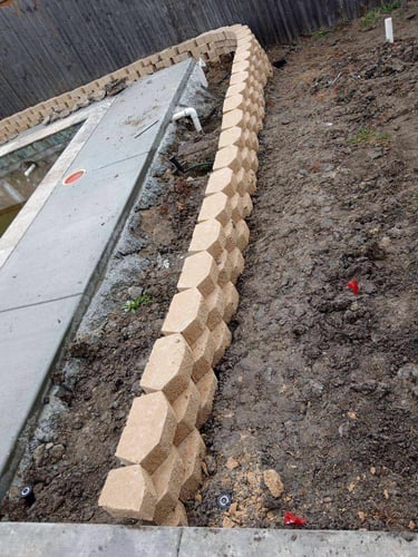 Paver Wall for Flowerbed