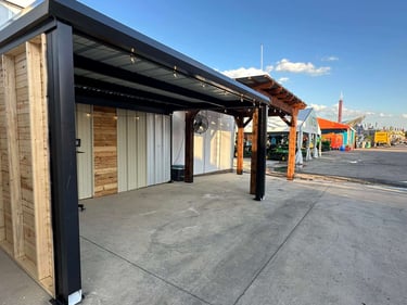 Metal Patio in a Concrete Floor