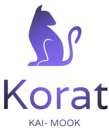 Criadero de gatos Korat, gato korat, gato azul plateado logo