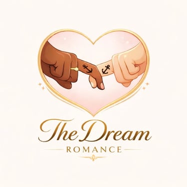 Logo The Dream Romance avec deux mains qui se touchent dans un cœur