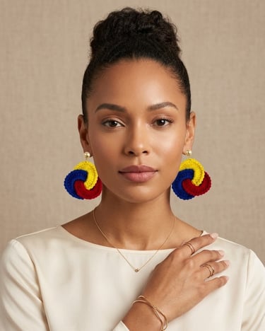 Aretes de la selección colombia tricolor santa marta