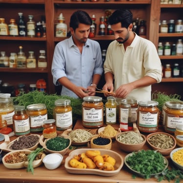 A group of locals attentively participating in a health workshop at Lodhi Dawkhana.