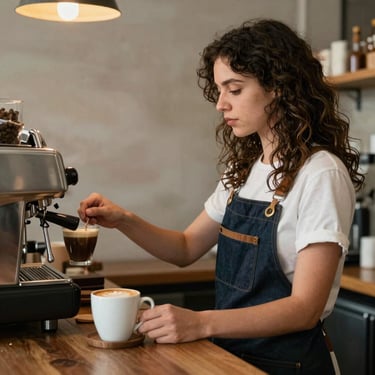 Cozy interior of a stylish café with warm lighting and inviting waffle display.