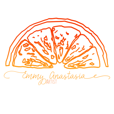 emmy anastasia, artist watercolorist logo