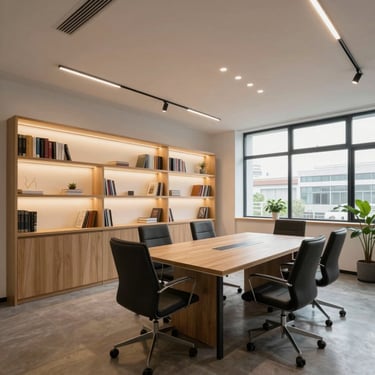 A welcoming office space with a friendly agent ready to assist short-term renters.