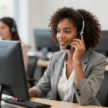 A smiling host handing keys to a cheerful guest at a modern rental property.