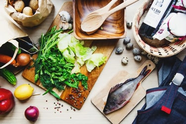 meal prep υγιεινά τρόφιμα στον πάγκο