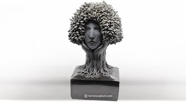 l'alliance, sculpture en marbre noir golzine par le sculpteur Herrel