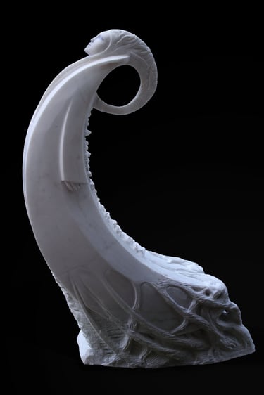 l'entrave, sculpture en marbre de Carrare par le sculpteur Herrel