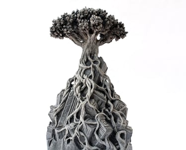 Humus, sculpture en marbre noir golzine par le sculpteur Herrel