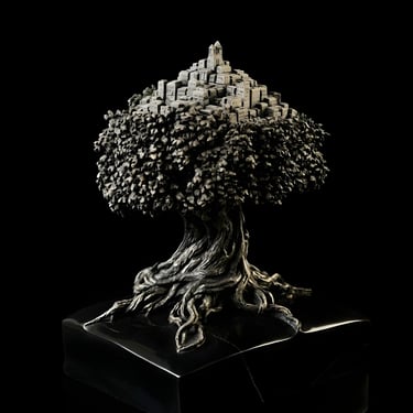 La citadelle, sculpture en marbre noir golzine par le sculpteur Herrel