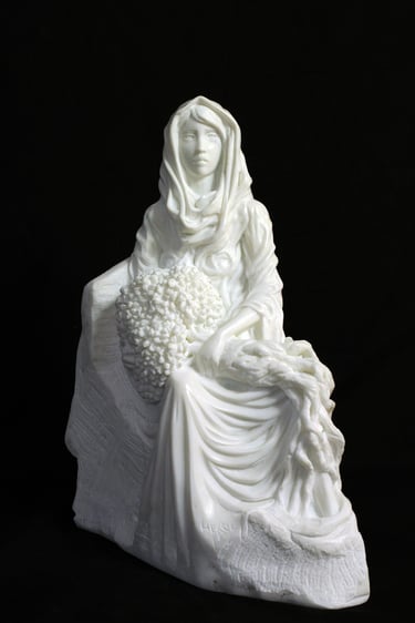 Pietà, sculpture en marbre statuaire de carrare du sculpteur français "Herrel"
