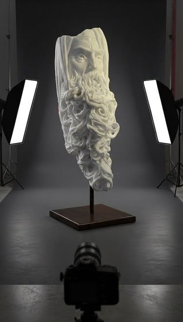 "Le temps", sculpture en marbre de Carrare par le sculpteur Herrel