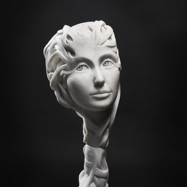 "Méandre", sculpture en marbre de Carrare par le sculpteur Herrel