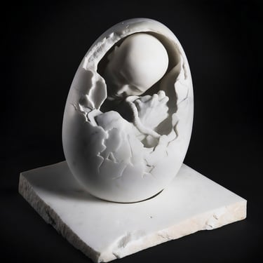 "Renaissance", sculpture en marbre de Carrare par le sculpteur Herrel