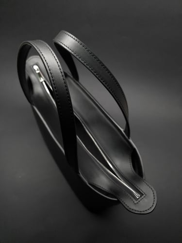 Medium size black nappa leather tote bag