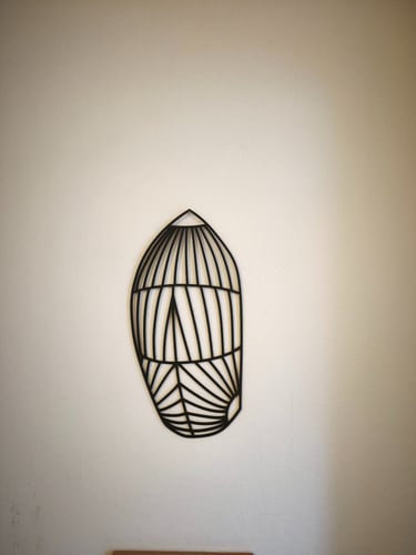 Décoration murale spi symétrique au design nautique géométrique, hauteur 35 cm)