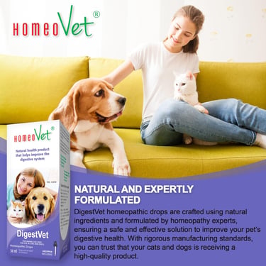 HomeoVet DigestVet Advanced Digestive Enzyme Formula for Cats & Dogs, Homeopathic Digestion Aid