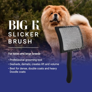 Chris Christensen Big K Slicker Brush for Dogs (Goldendoodles, Labradoodles, Poodles), Professional 