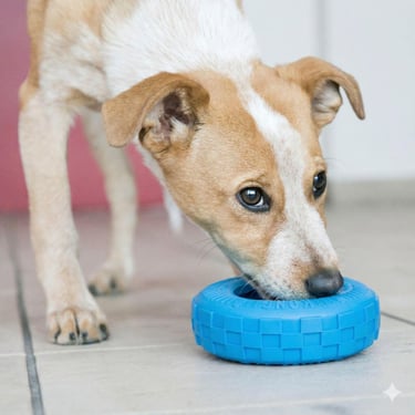 Kong Puppy Tires - Dog Chew Toy for Puppies - Stuffable Dog Toy for Treats & Snacks - Natural Rubber