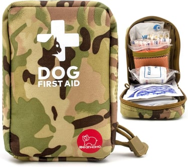 Portable Dog First Aid Kit 72 PCS Medical Supplies with Thermometer Emergency Blanket Splint Pet