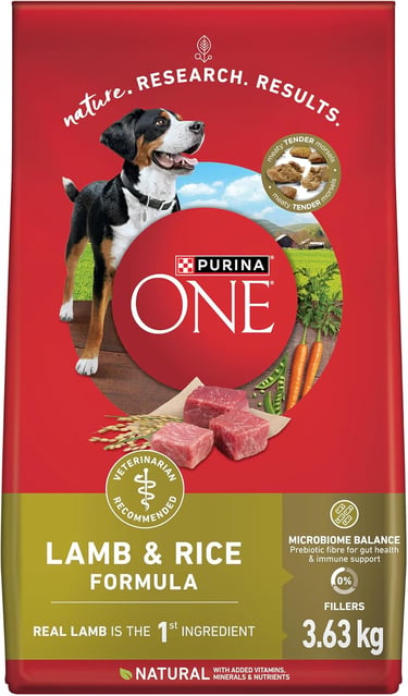 Purina ONE Dry Dog Food, Microbiome Balance Lamb & Rice - 3.63 kg Bag