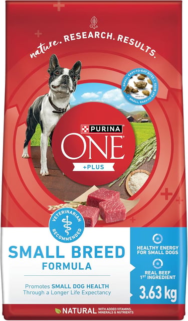 Purina ONE Dry Dog Food, +Plus Small Breed with Beef - 3.63 kg Bag