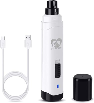 Casfuy Dog Nail Grinder Upgraded - Professional 2-Speed Electric Rechargeable Pet Nail Trimmer