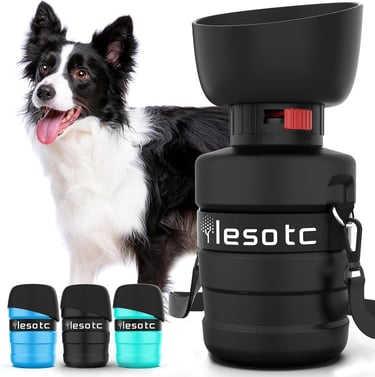 lesotc Dog Water Bottle,Portable Dog Water Dispenser, Large Water Bottle for Dogs, Dog Travel Water
