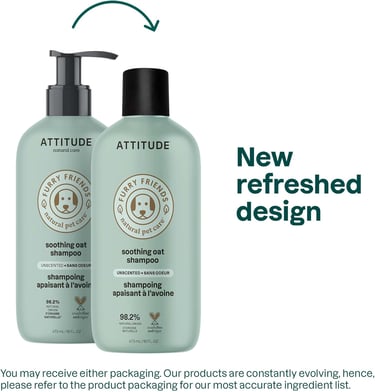 ATTITUDE Soothing Shampoo for Cat & Dog, Made in Canada, Plant- and Mineral-Based Ingredients