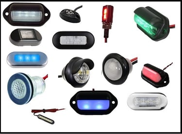 Compact and bright LED lighting for aviation, marine and utility applications in 12V and 24V