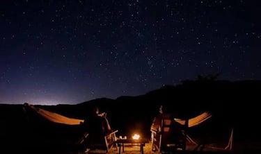Open sky desert camping and stargazing on traditional charpai in Thar sand dunes