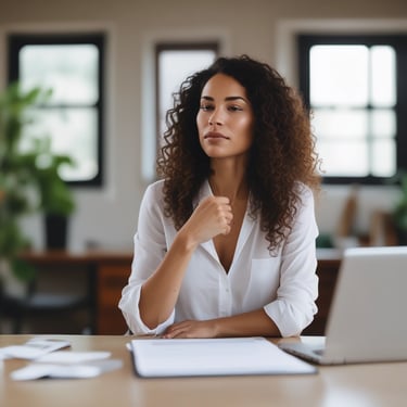 A focused entrepreneur analyzing financial charts in a cozy workspace.
