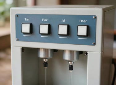 The control panel of a Pak Milking Machine, showing simple, easy-to-use switches for farmers.