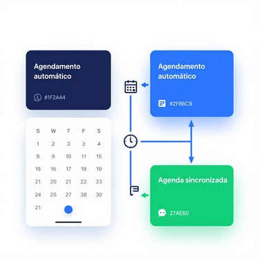 A sleek digital calendar interface showing synchronized appointments on a laptop screen.